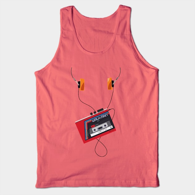 eighties Walkman with headphones Tank Top by BOEC Gear